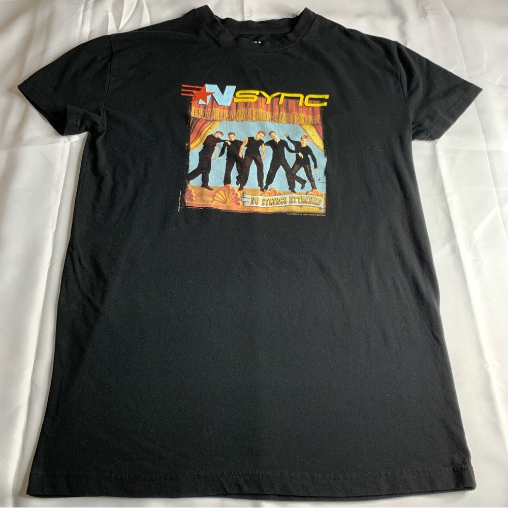 NSYNC No Strings Attached Women’s Oversized Black Dress Band Tee Size: Large